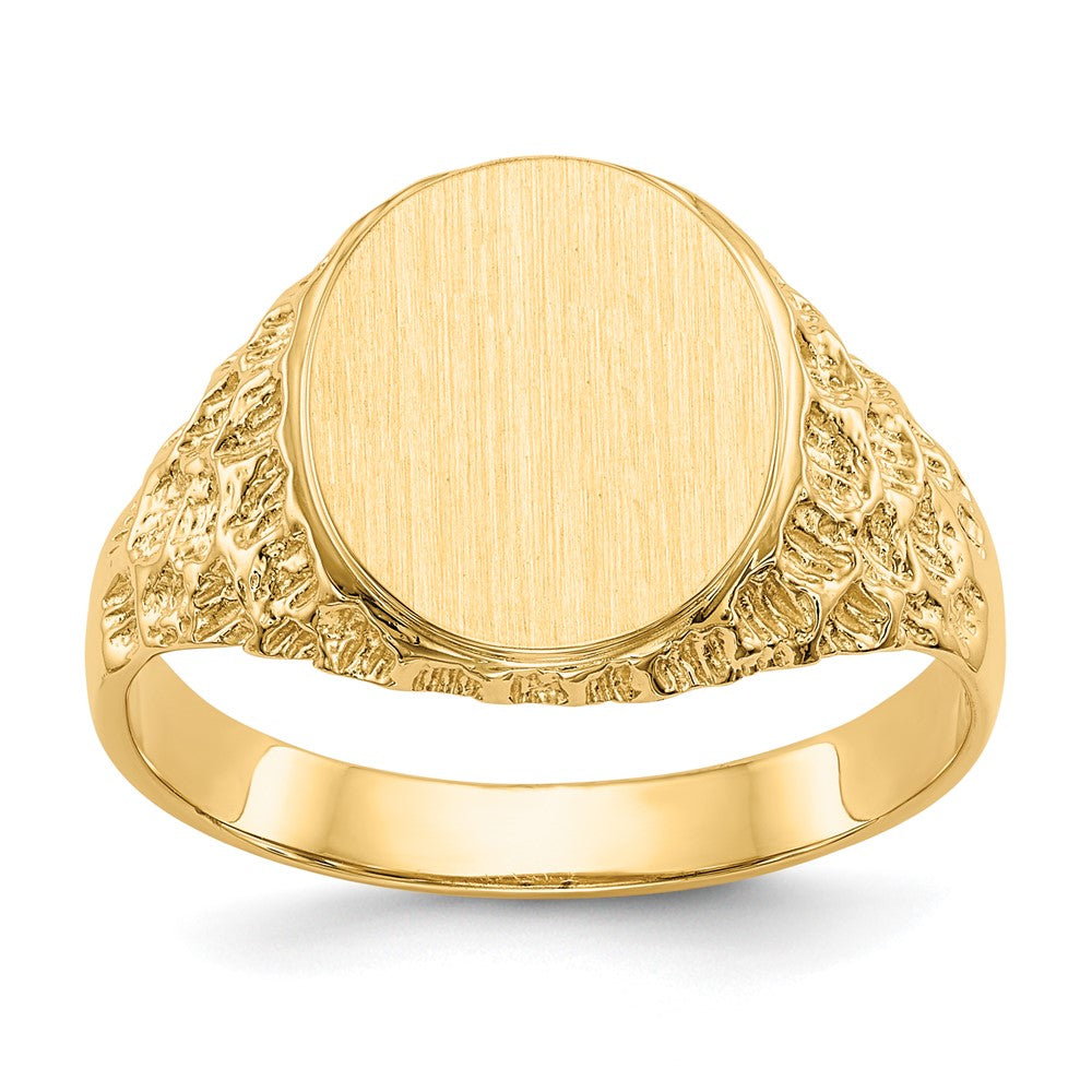 14k 12.5x10.5mm Open Back Men's Signet Ring