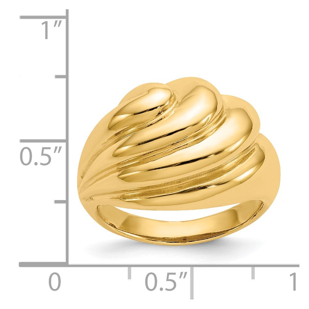 14k Polished Swirl Dome Ring