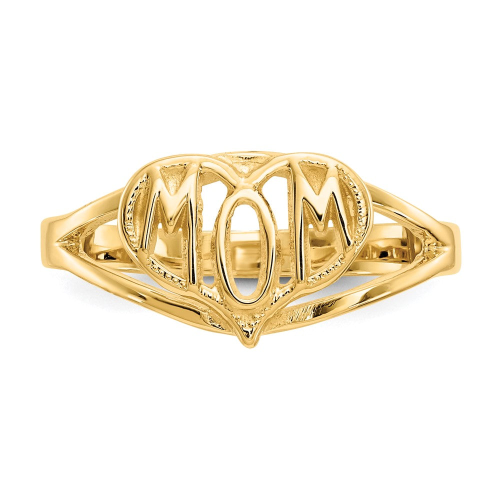 14k Polished Mom Heart Ring