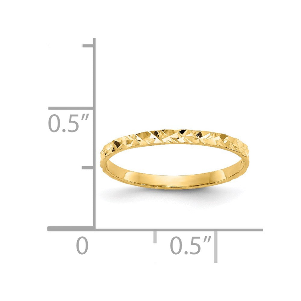14K Diamond-cut Design Band Childs Ring