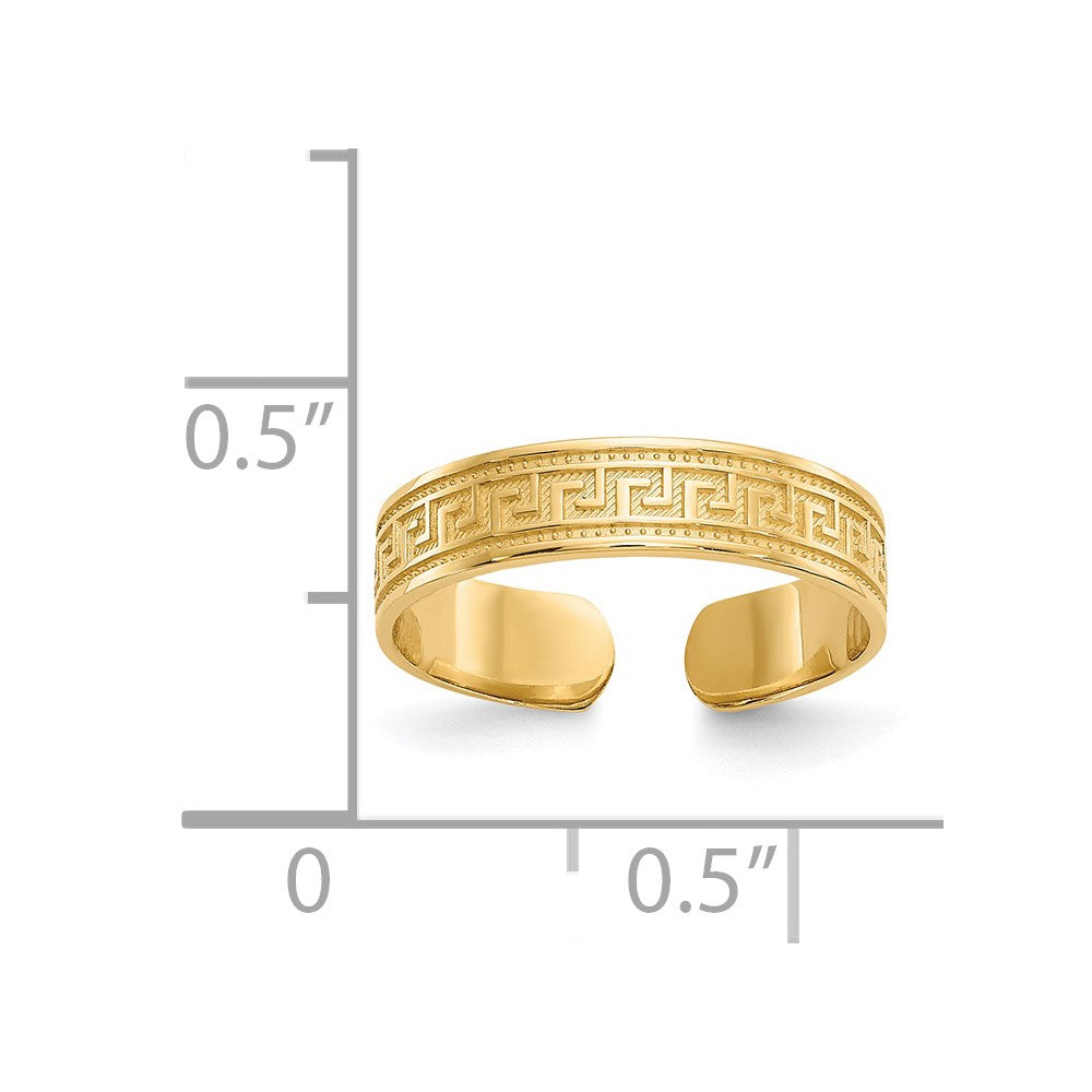 14k Greek Key Toe Ring