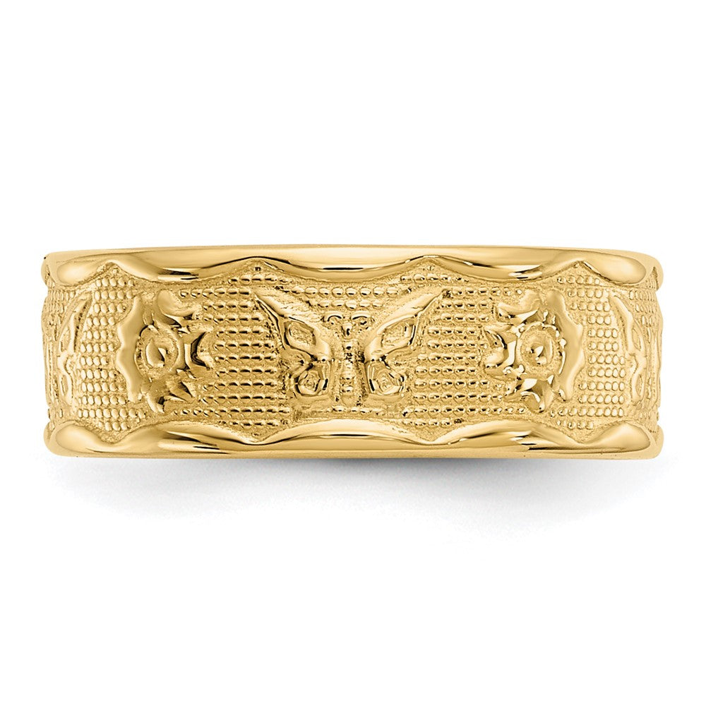 14k Flower & Butterfly Toe Ring