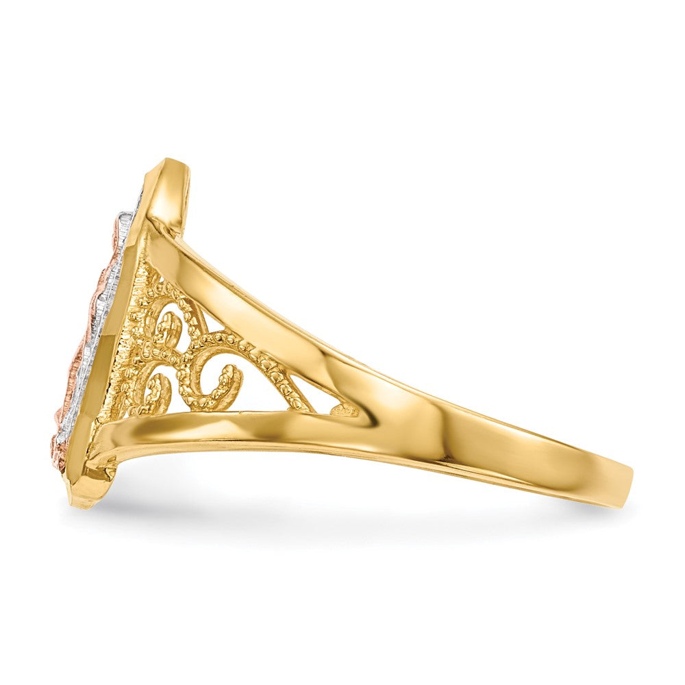 14k Two-tone w/White Rhodium Lady of Guadalupe Ring