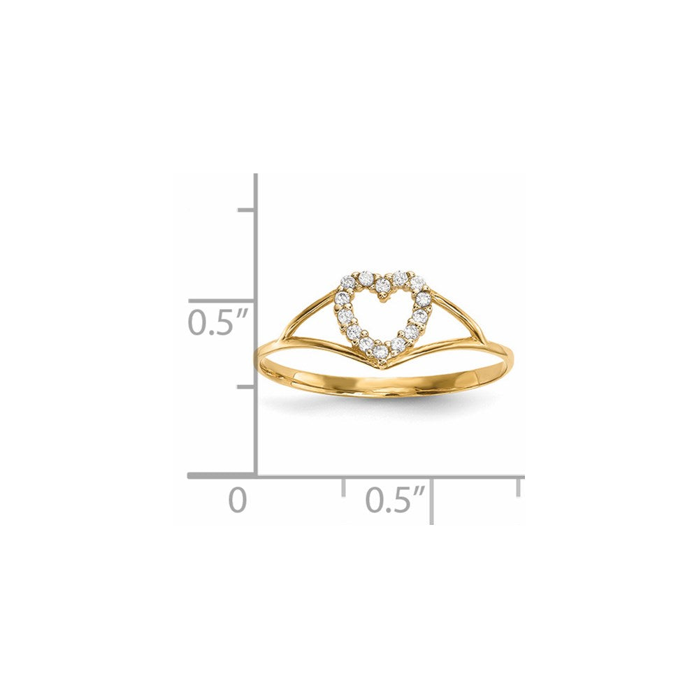 14k CZ Heart Ring