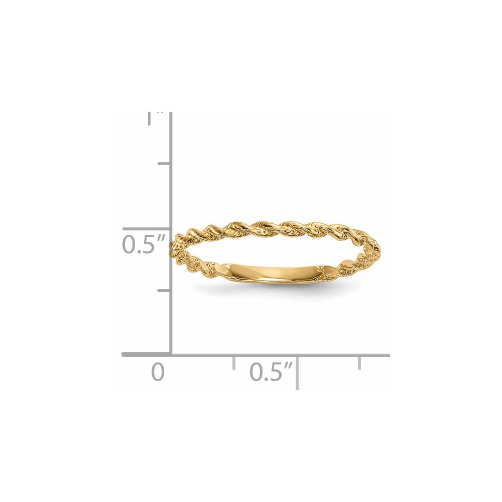 14k Polished Twisted Rope Ring