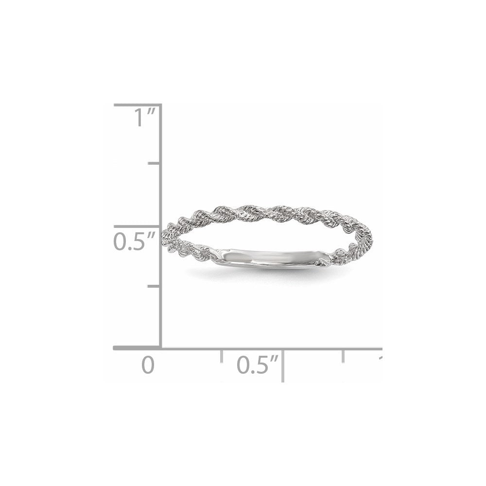 14k White Gold Polished Twisted Rope Ring