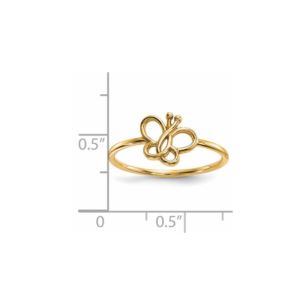 14k Polished Butterfly Ring