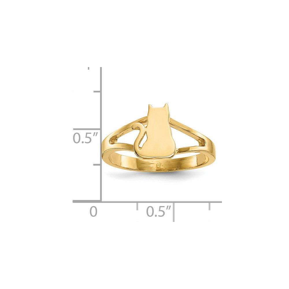 14k Polished Cat Ring