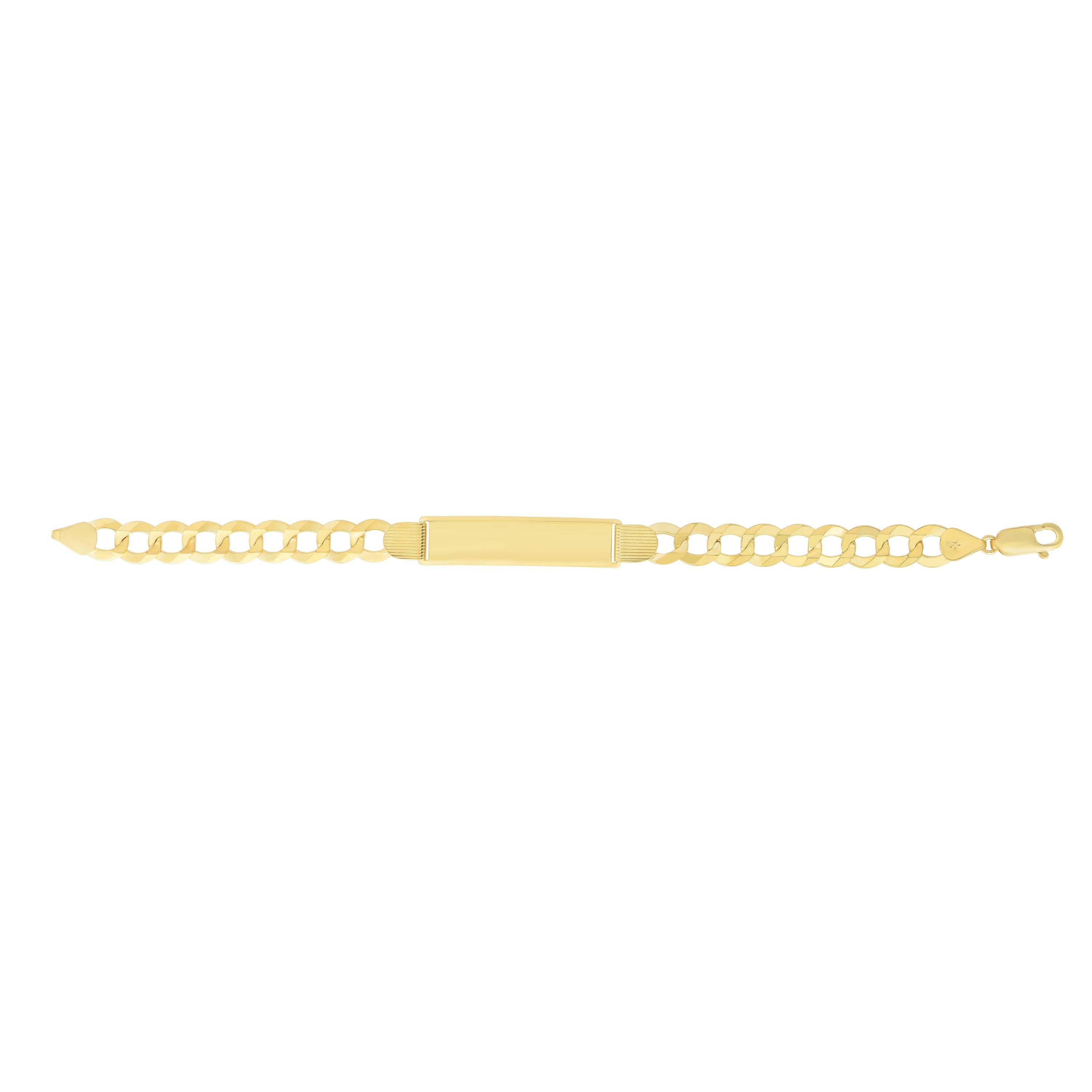 14K Yellow Gold 10mm Polished Curb ID 8.5" Bracelet