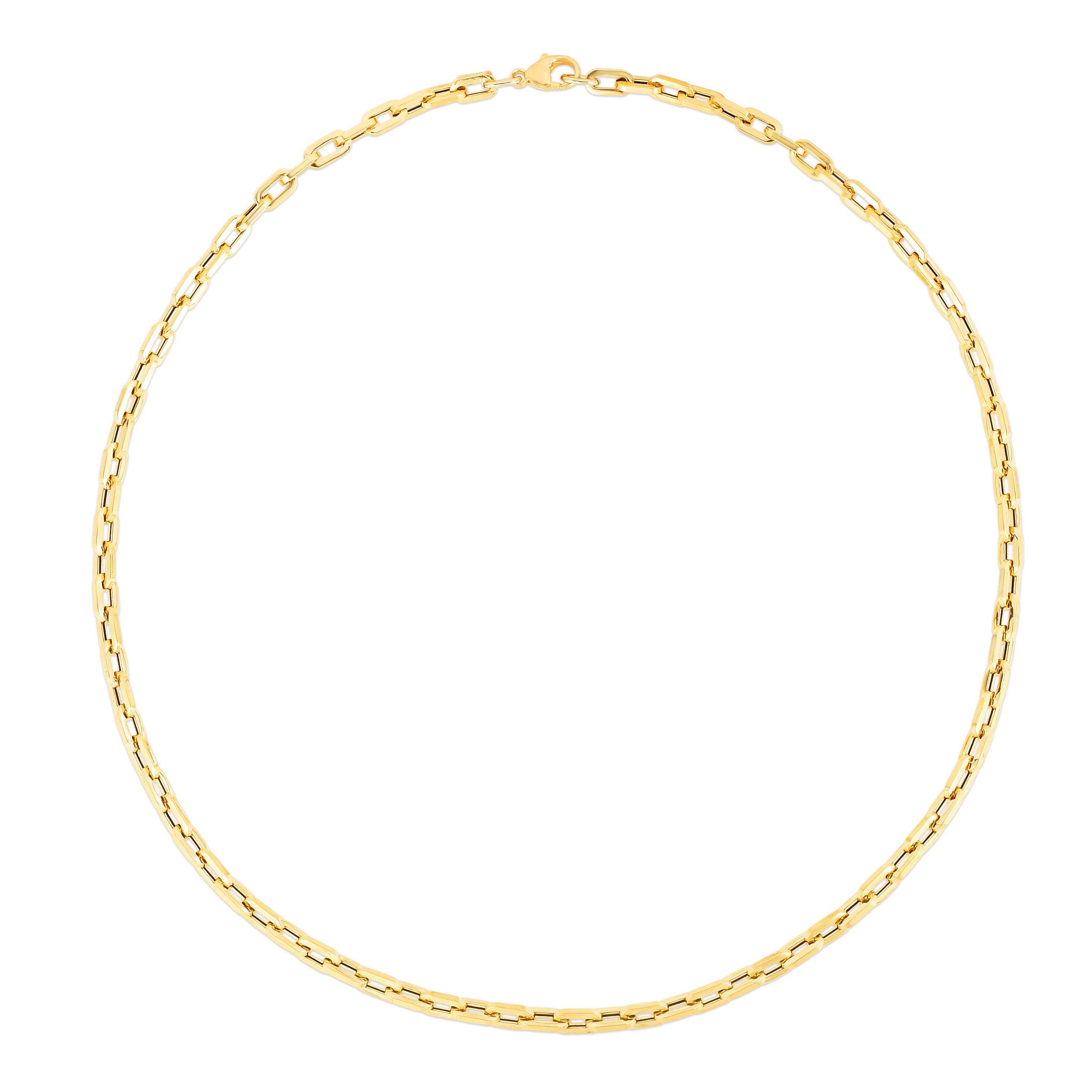 14K Yellow Gold Corto Link Paperclip 18" Chain