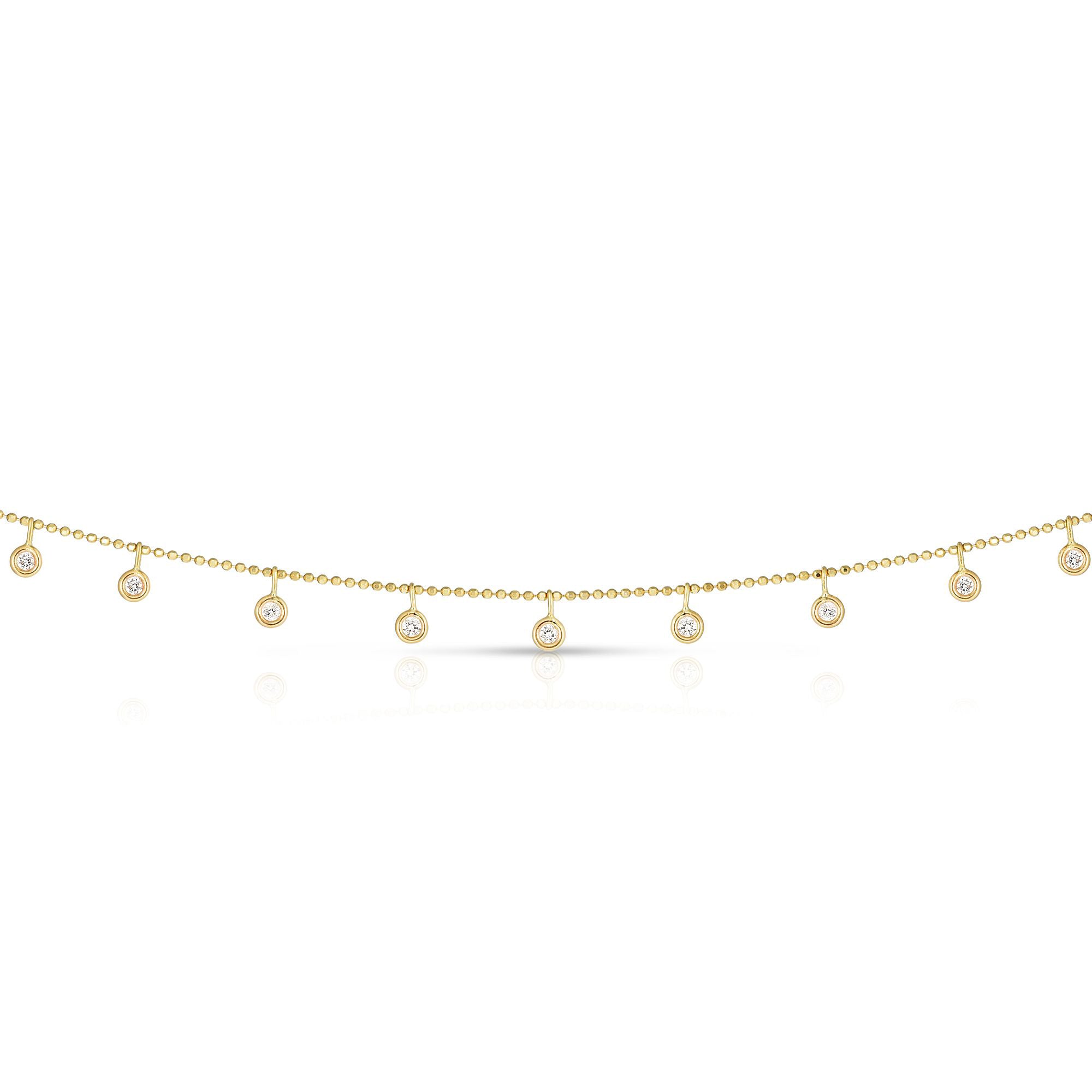 14K Yellow Gold 18" .25ct Dangling Diamonds Necklace