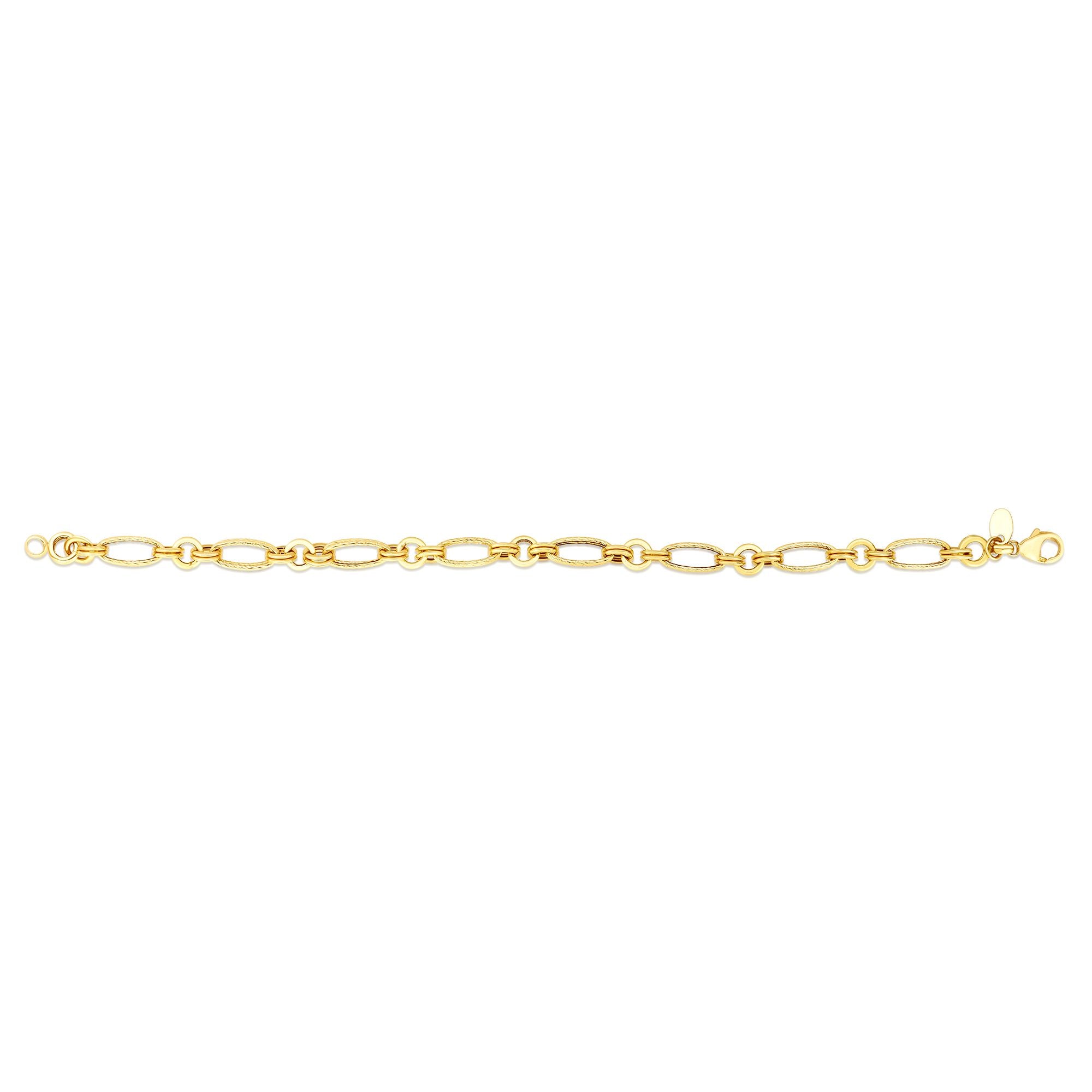 14K Yellow Gold 18" Elongated Oval Link