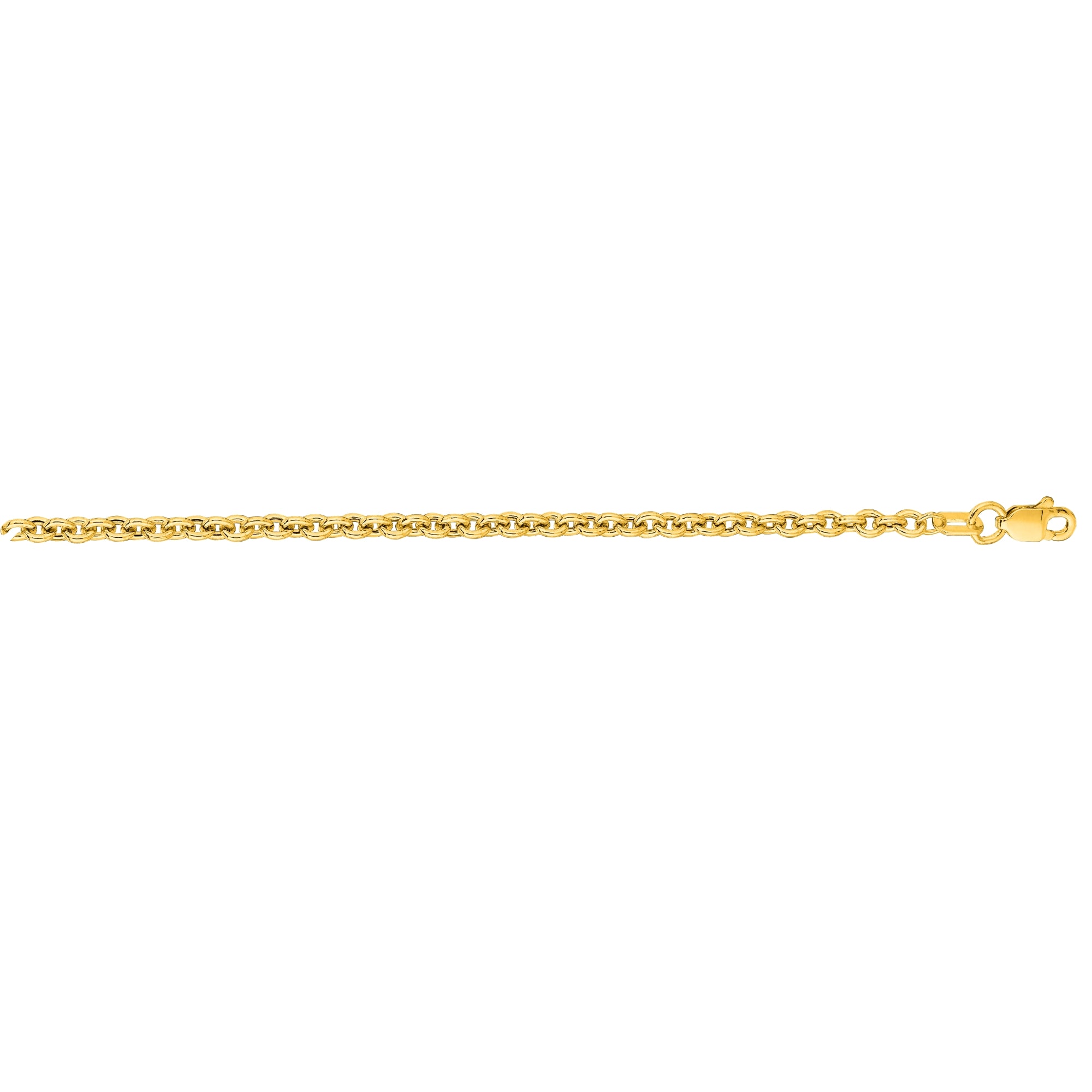 14K Yellow Gold 2.9mm Lite Forsantina 24" Chain with Lobster Lock