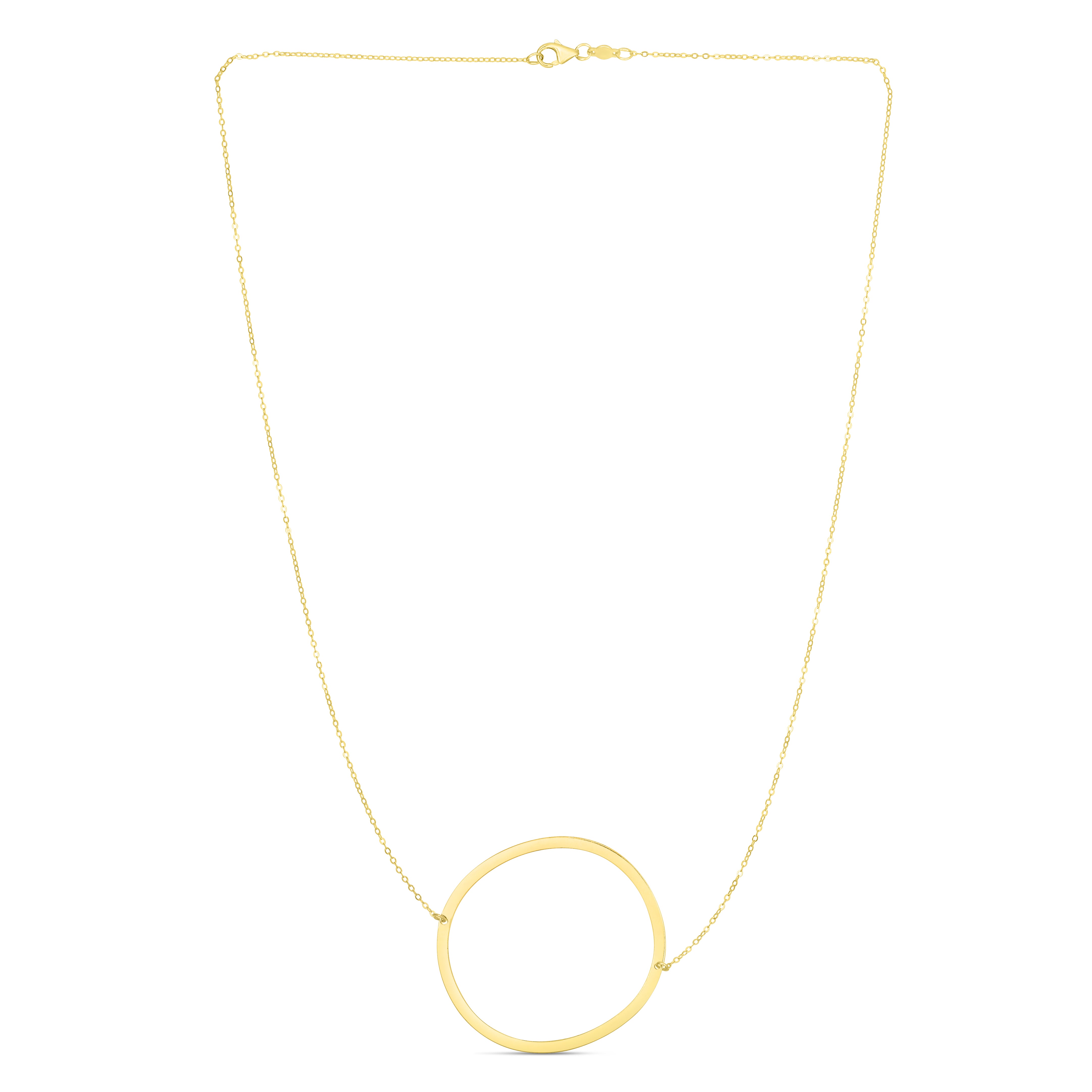 14K Yellow Gold Yours Truly Large Initial O 18" Necklace