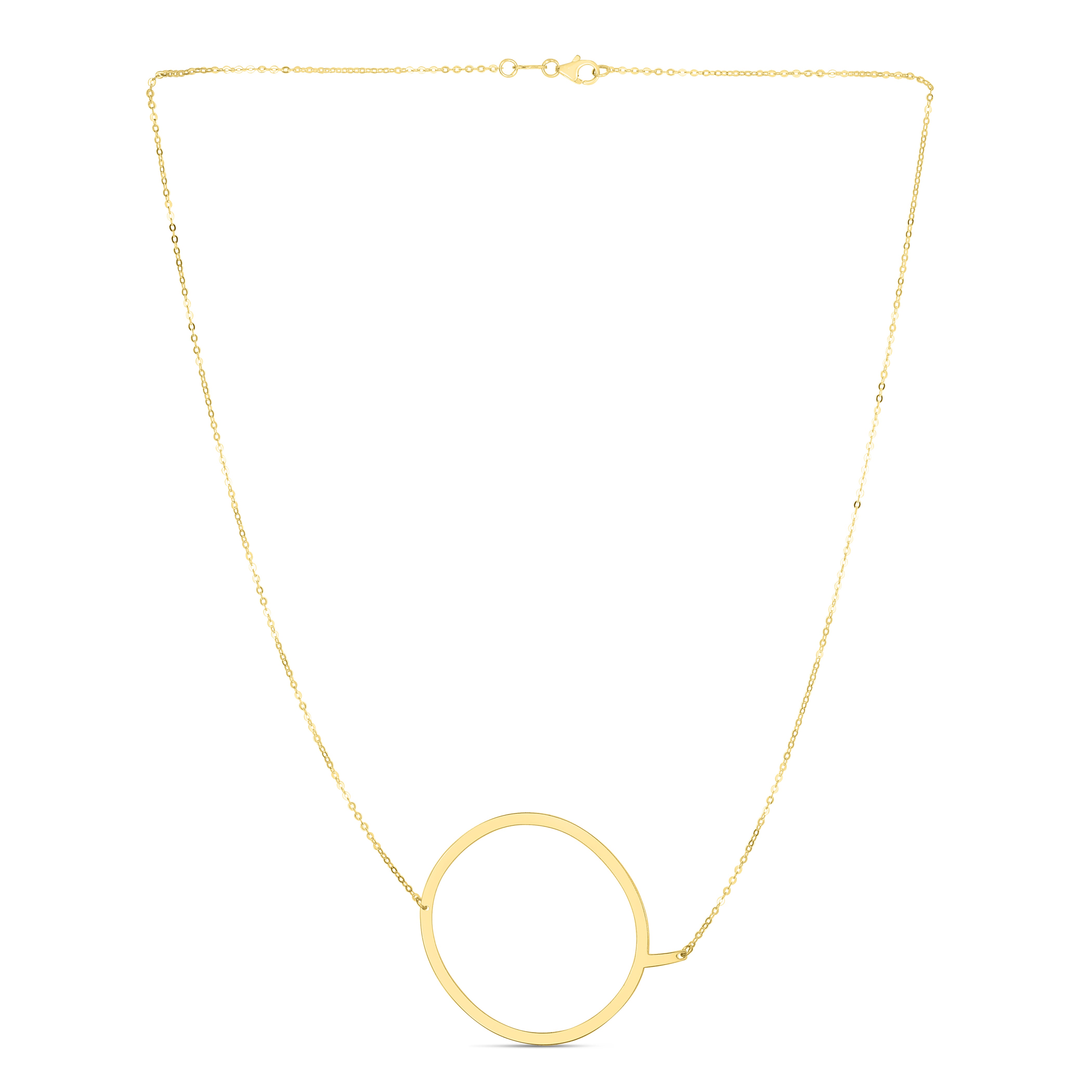 14K Yellow Gold Yours Truly Large Initial Q 18" Necklace