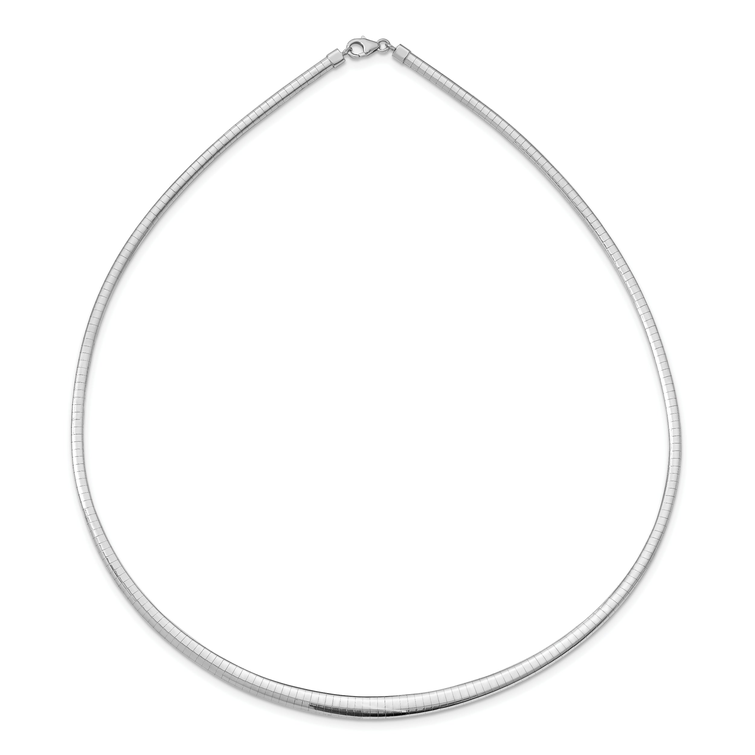 14k with White Rhodium 3.00-6.00mm Graduated Reversible 16 inch Omega Necklace