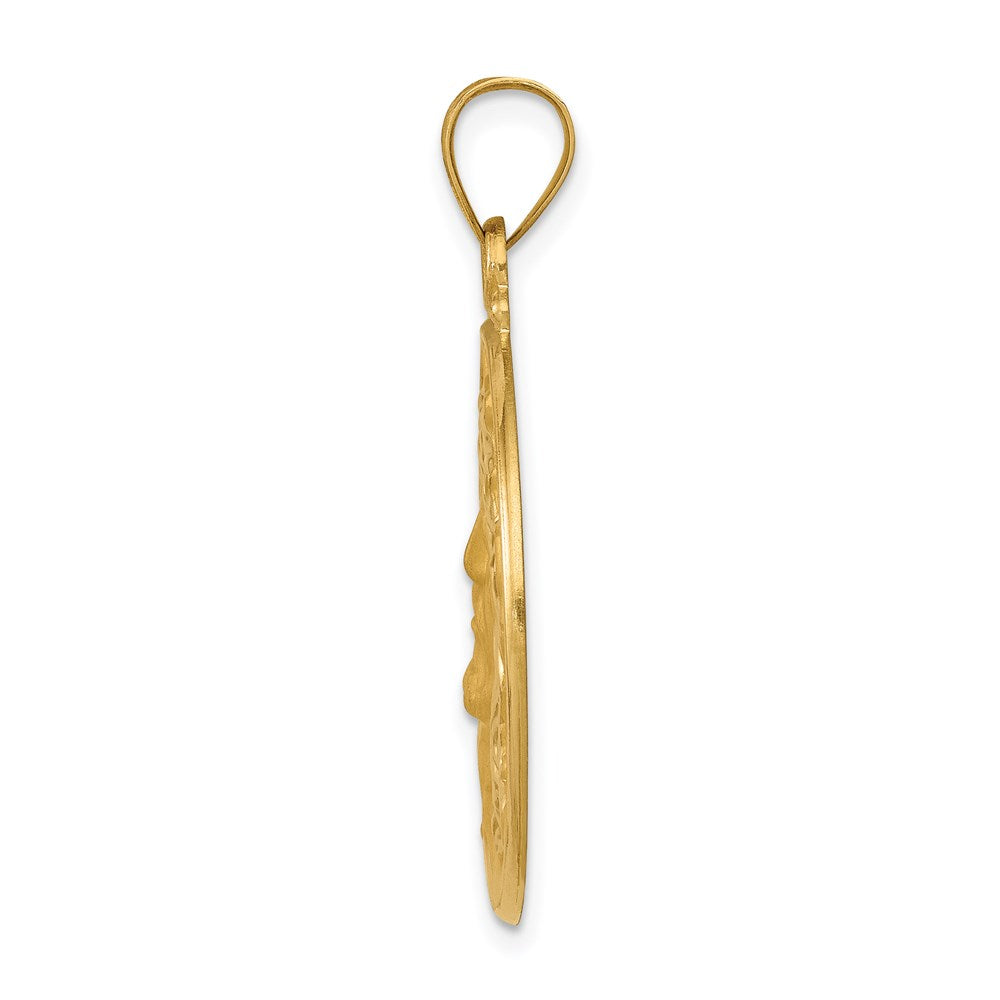 14k Head of Christ Medal Hollow Round Pendant