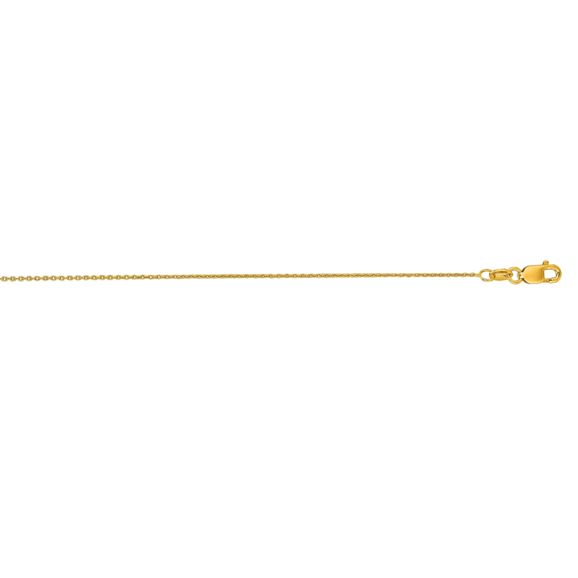 14K Yellow Gold 0.85mm Oval Cable 18" Chain with Lobster Lock
