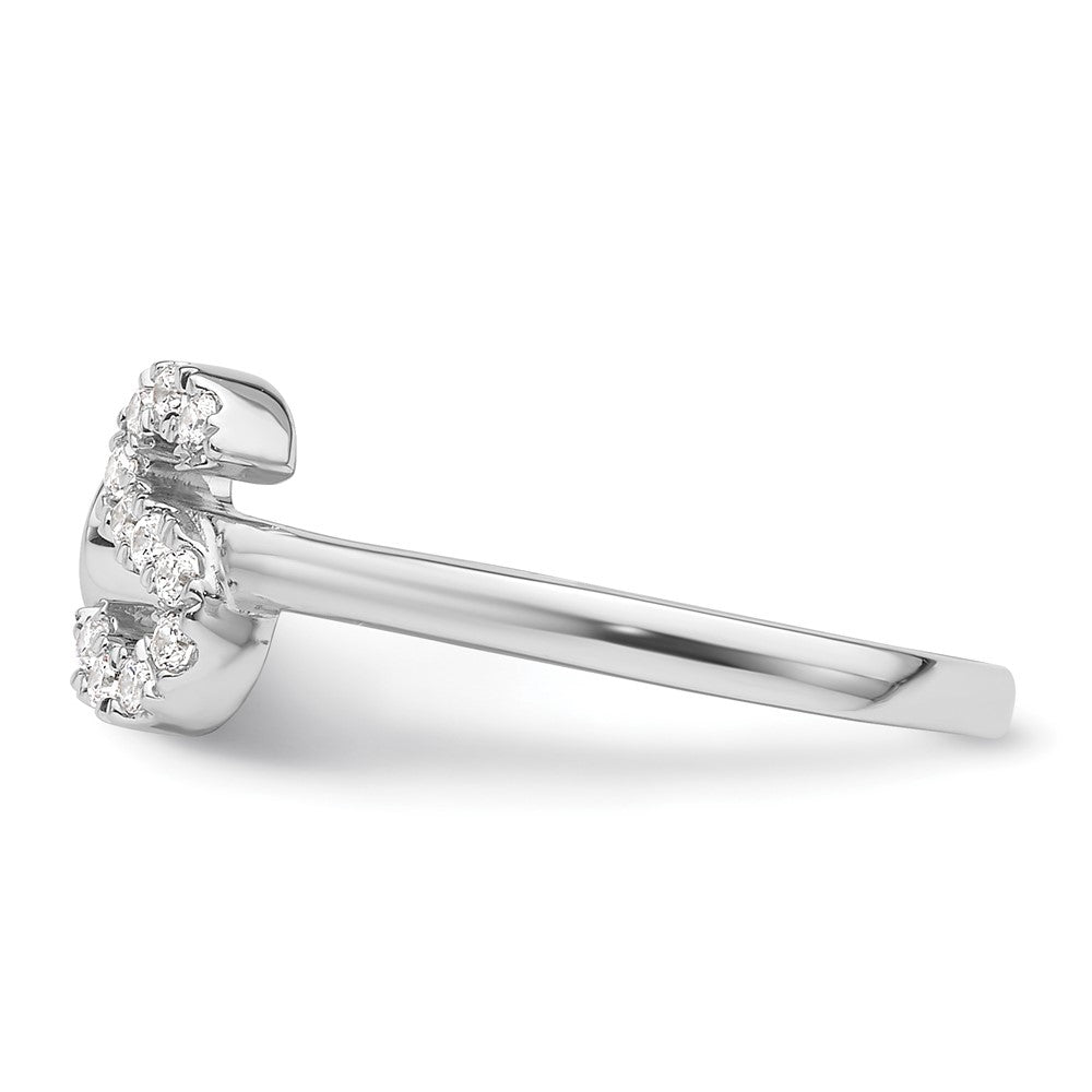 14K White Gold Lab Grown Diamond Vs/Si Fgh Initial S Adjustable Rin