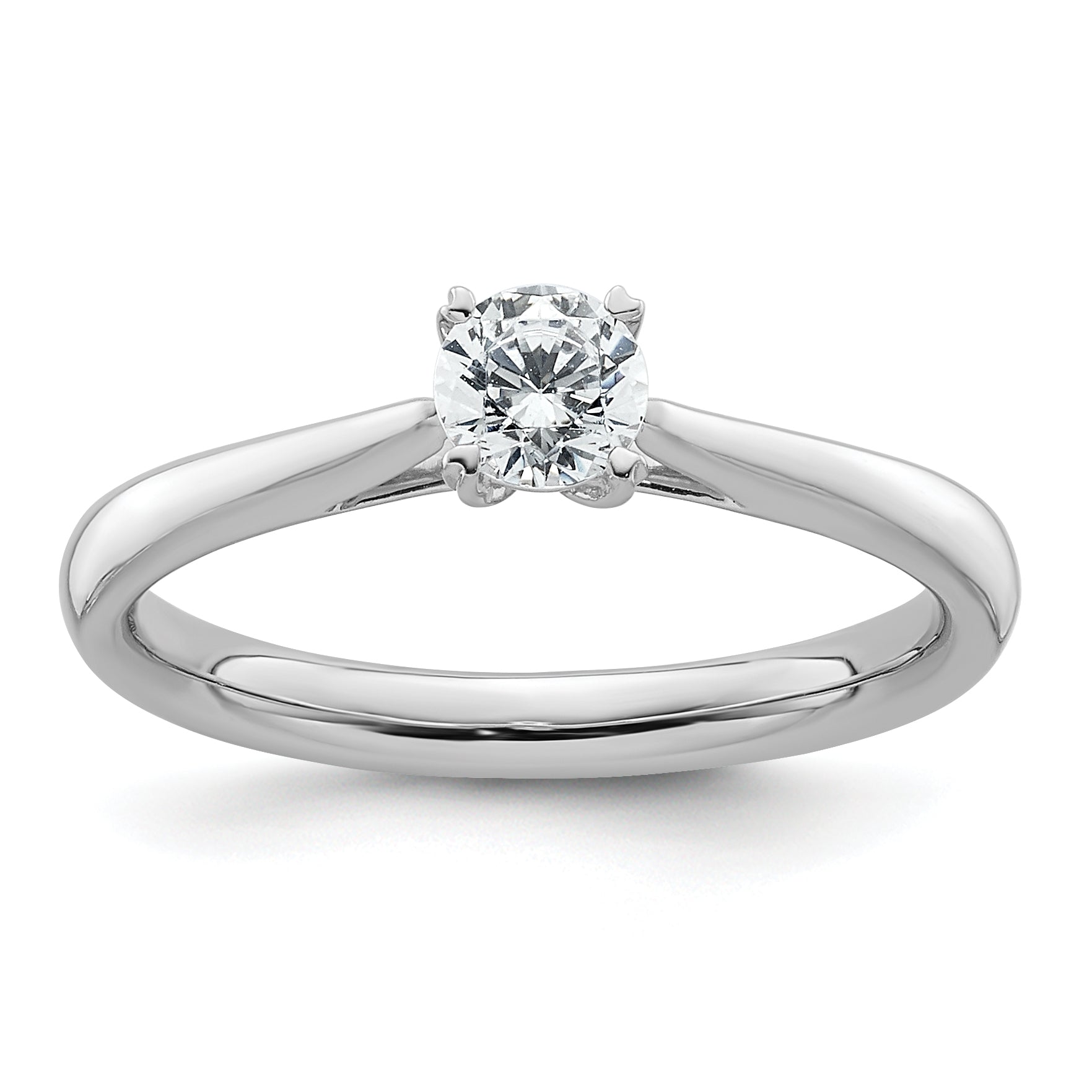 True Origin 14k White Gold 1/3 carat Lab Grown Diamond VS/SI+ G+ Round Solitaire Engagement Ring