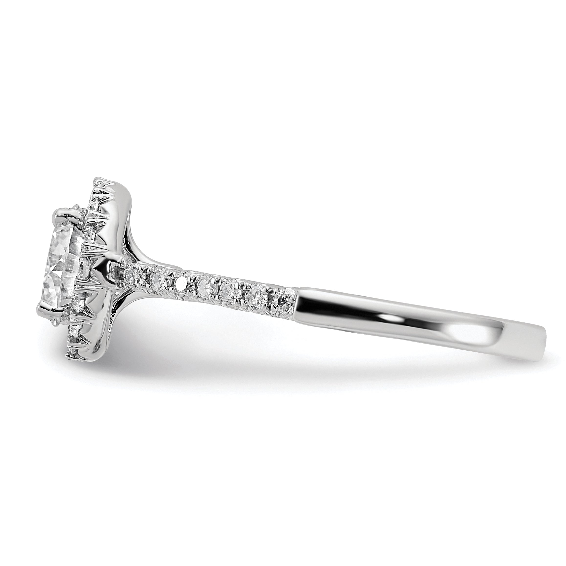 14k 3/4 carat Lab Grown Diamond VS/SI+ G+ Round Complete Size 5 Halo Engagement Ring