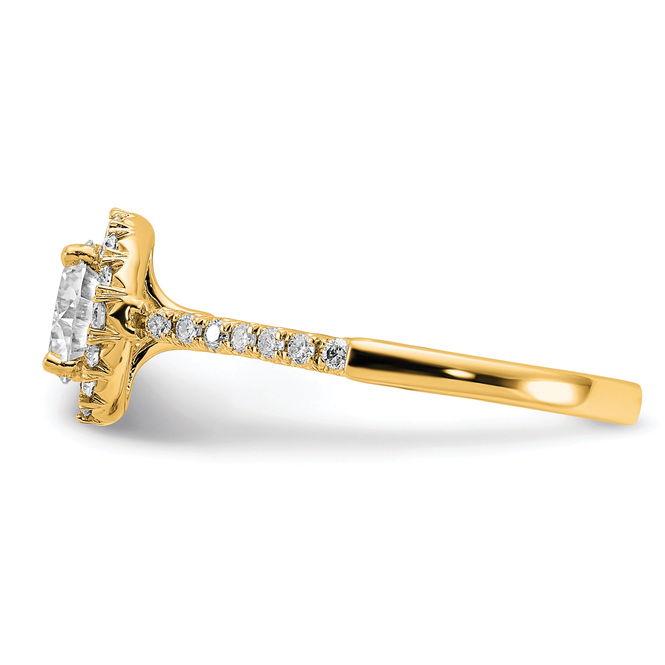 14k Rose Gold 3/4 carat Lab Grown Diamond VS/SI+ G+ Round Complete Size 7 Halo Engagement Ring