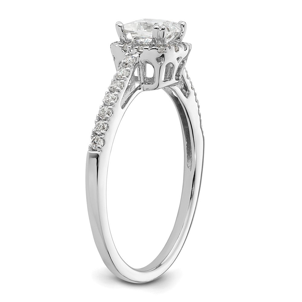 14K White Gold Lab Grown VS/SI FGH Dia Semi-Mount Halo Engagement Ring