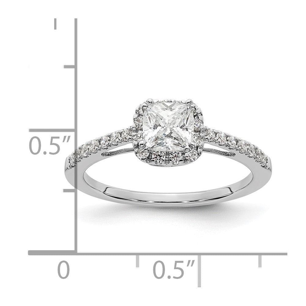 14K White Gold Lab Grown VS/SI FGH Dia Semi-Mount Halo Engagement Ring