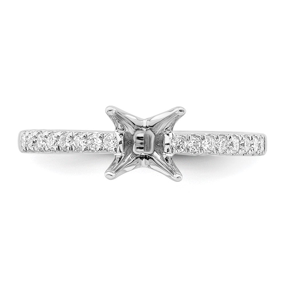 14K White Gold Lab Grown VS/SI FGH Dia Semi-Mount Engagement Ring