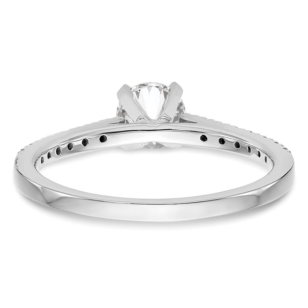 14K White Gold Lab Grown VS/SI FGH Dia Peg Set Semi-mount Engagement Ring