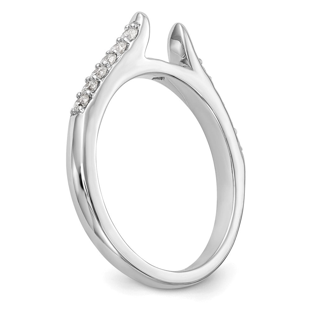 14K White Gold Lab Grown Dia VS/SI FGH Peg Set Semi-mount Eng Ring