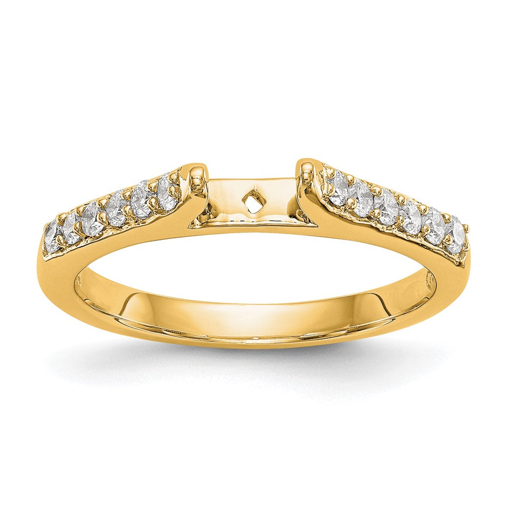 14K Gold Lab Grown Diamond VS/SI FGH Peg Set Semi-mount Eng Ring