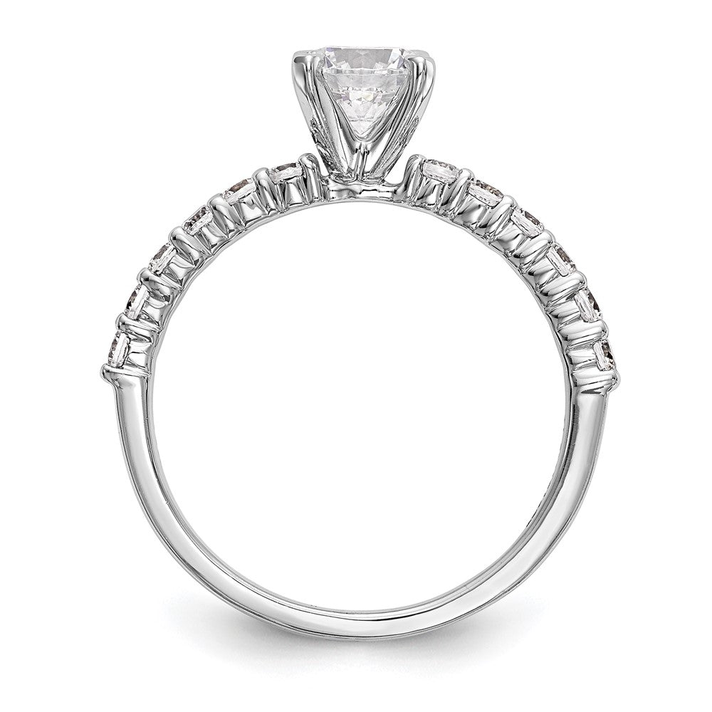 14K White Gold Lab Grown VS/SI FGH Dia Peg Set Semi-mount Engagement Ring