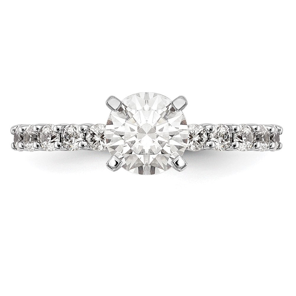 14K White Gold Lab Grown VS/SI FGH Dia Peg Set Semi-mount Engagement Ring