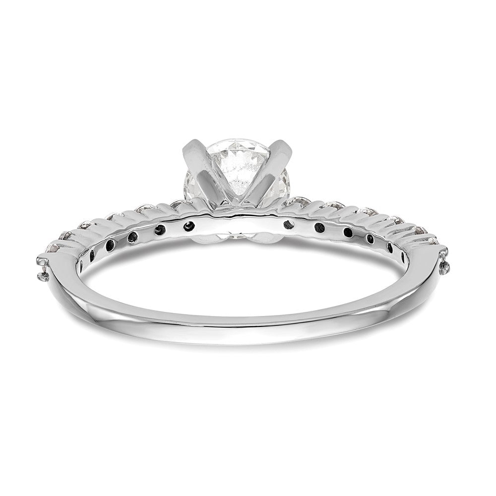 14K White Gold Lab Grown VS/SI FGH Dia Peg Set Semi-mount Engagement Ring
