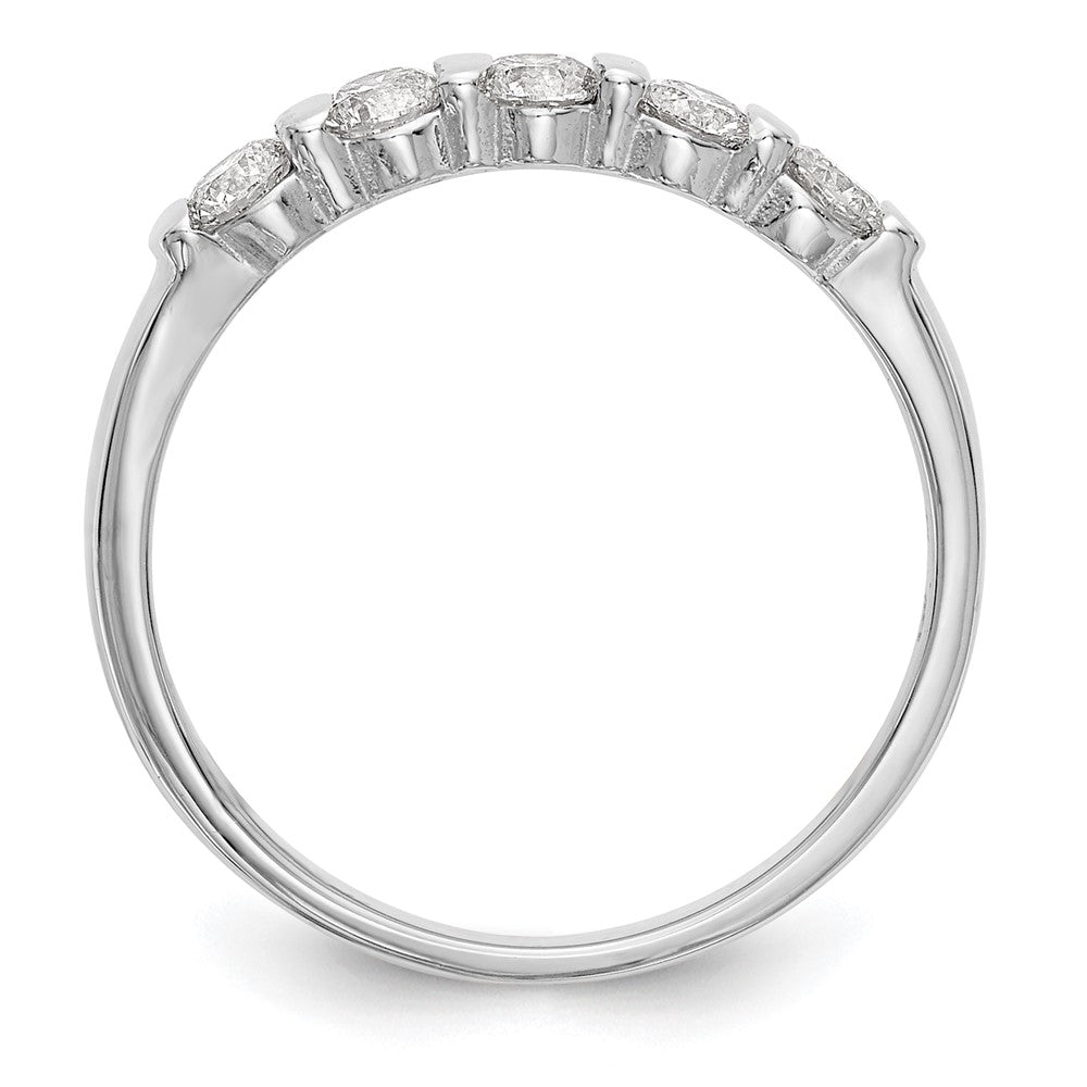 14K White Gold 5-Stone Channel-set 1/2 carat Complete Round Diamond Band