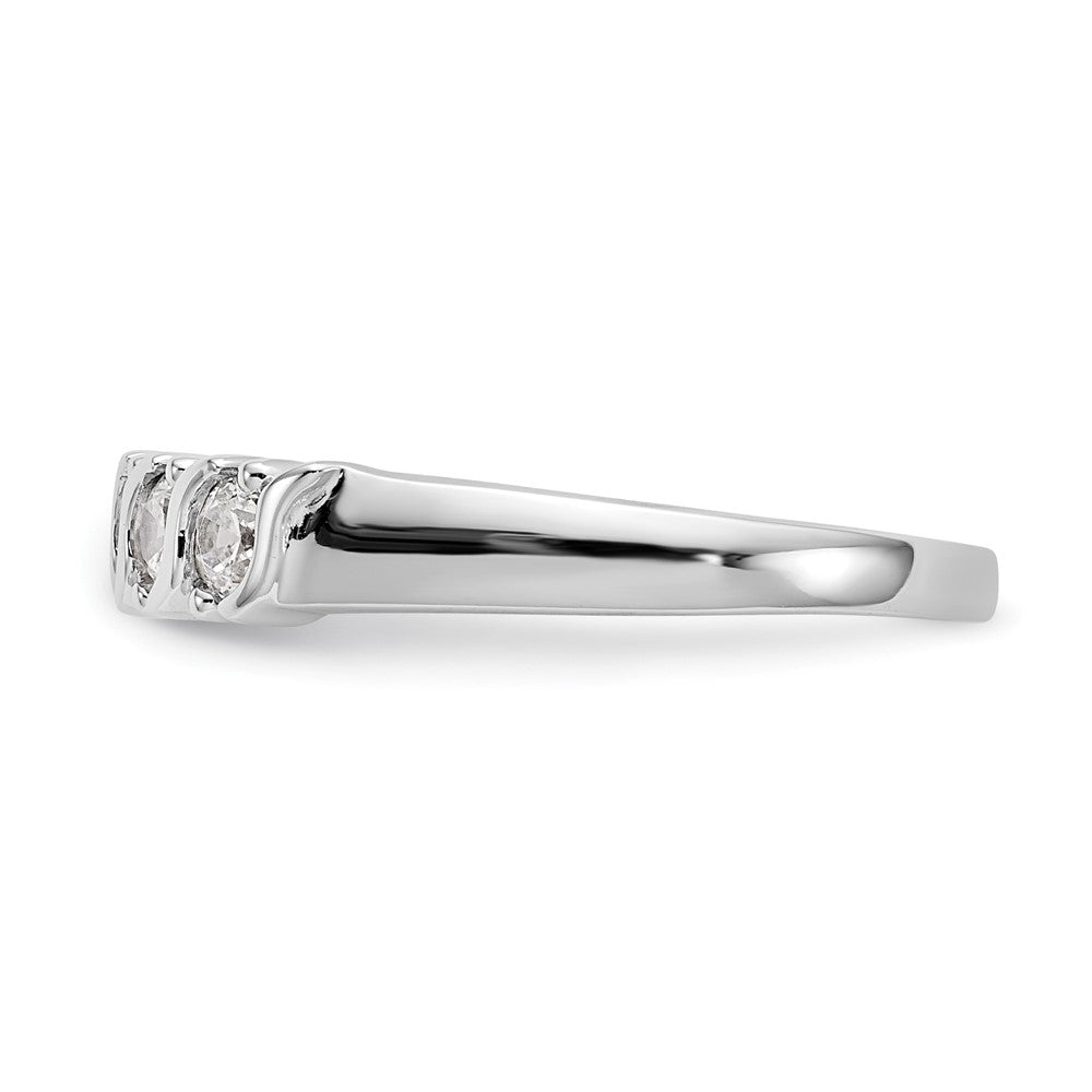 14K White Gold 5-Stone Prong-set 1/2 carat Complete Round Diamond Band