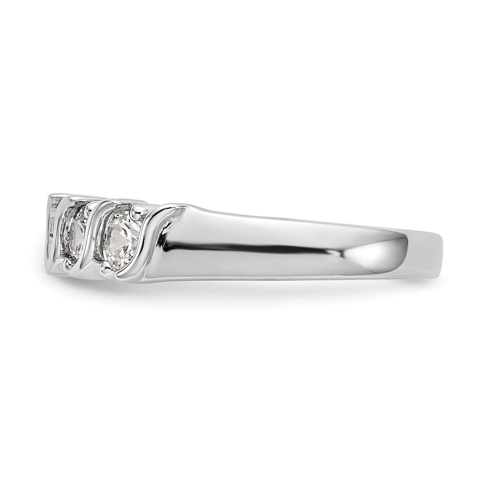14K White Gold 5-Stone Prong-set 3/4 carat Complete Round Diamond Band