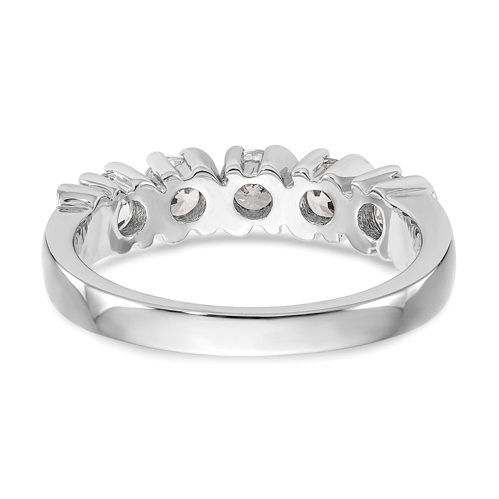 14K White Gold 5-Stone Prong-set 1 carat Complete Round Diamond Band