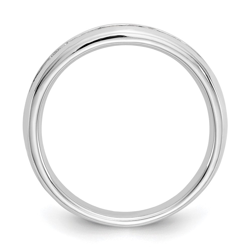 14K White Gold Lab Grown VS/SI FGH Dia 9-Stone Channel Band