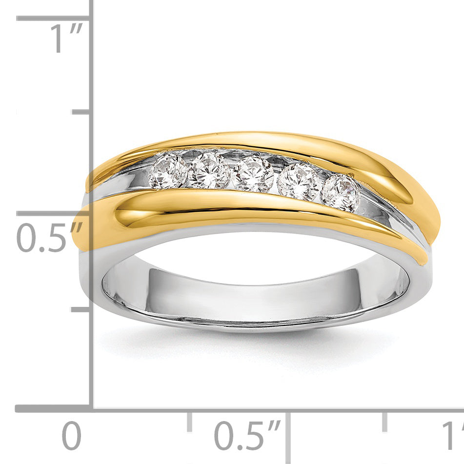 IBGoodman 14k Two-tone 3/8 carat Lab Grown Diamond VS/SI+ G+ Complete Men's Ring