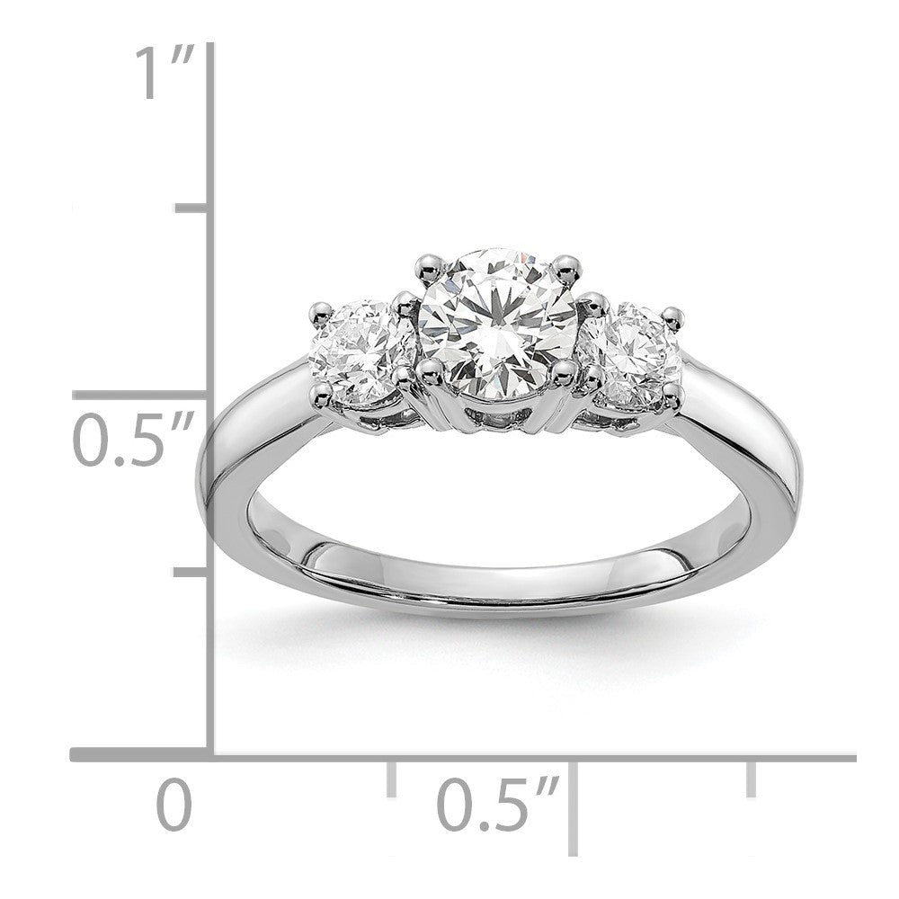 14kw Lab Grown Diamond VS/SI FGH 3-Stone Semi-mount Engagement Ring