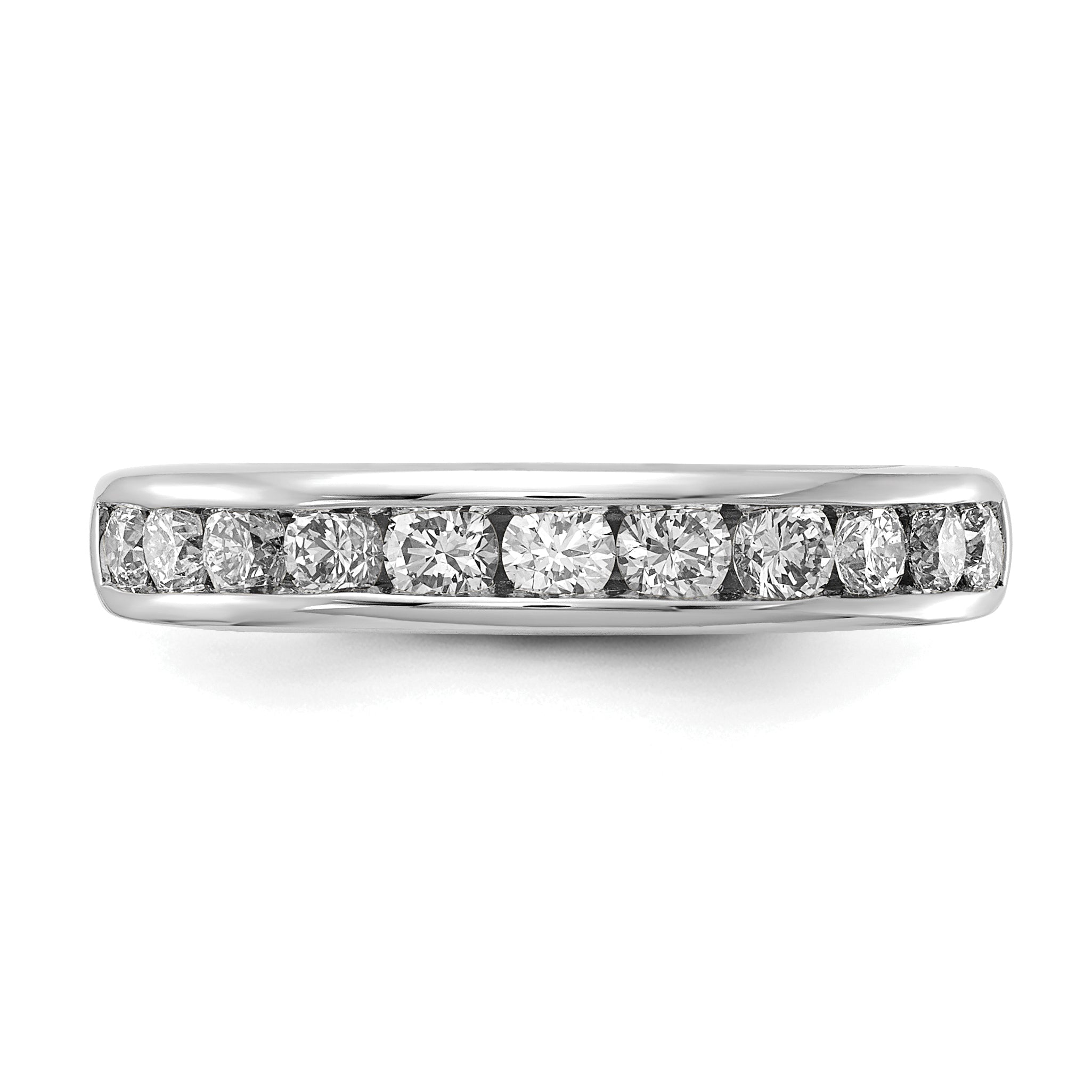 14k White Gold 1/10 carat Lab Grown Diamond VS/SI+ G+ Complete Channel Set Band