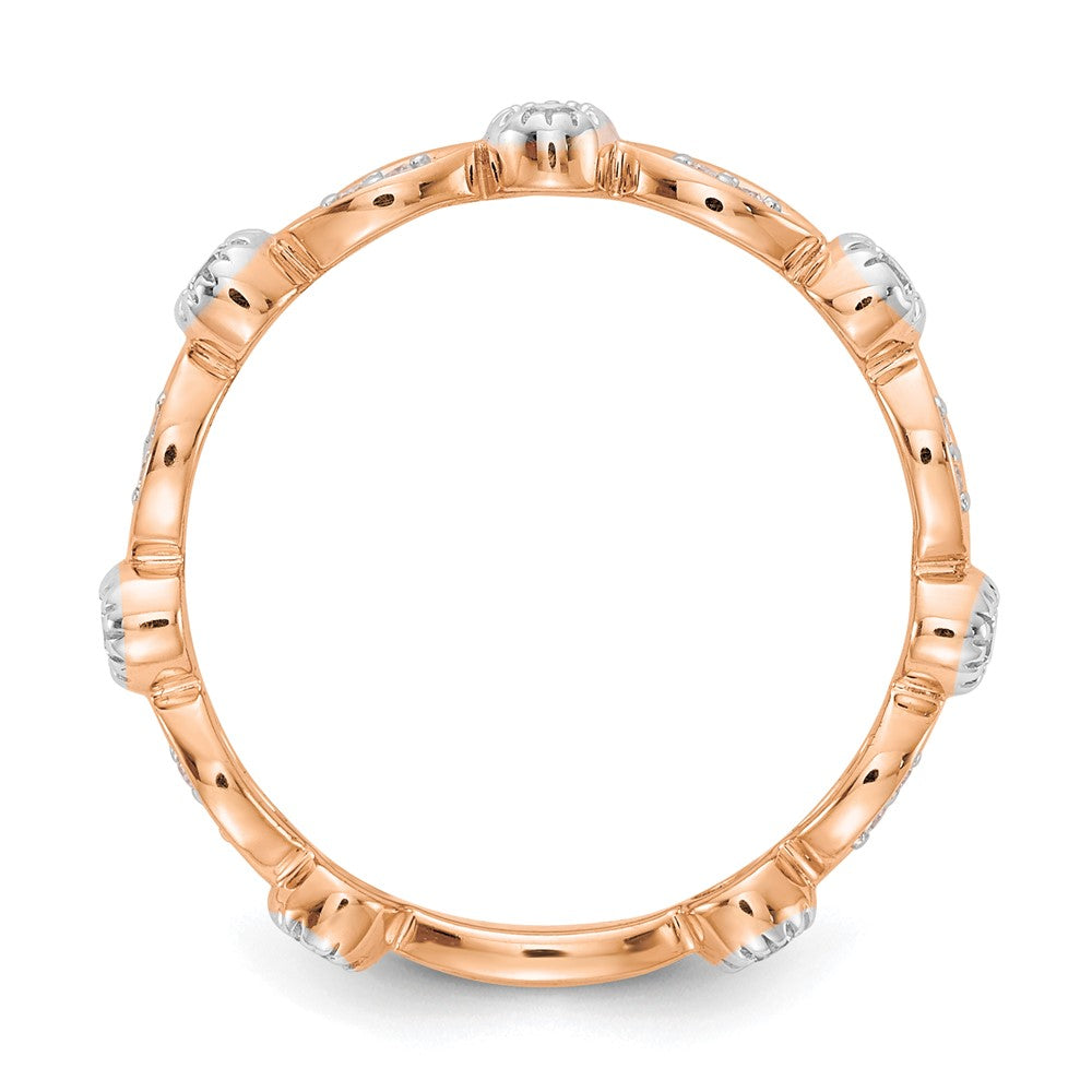 14k Rose Gold Lab Grown VS/SI FGH Dia Fancy Band