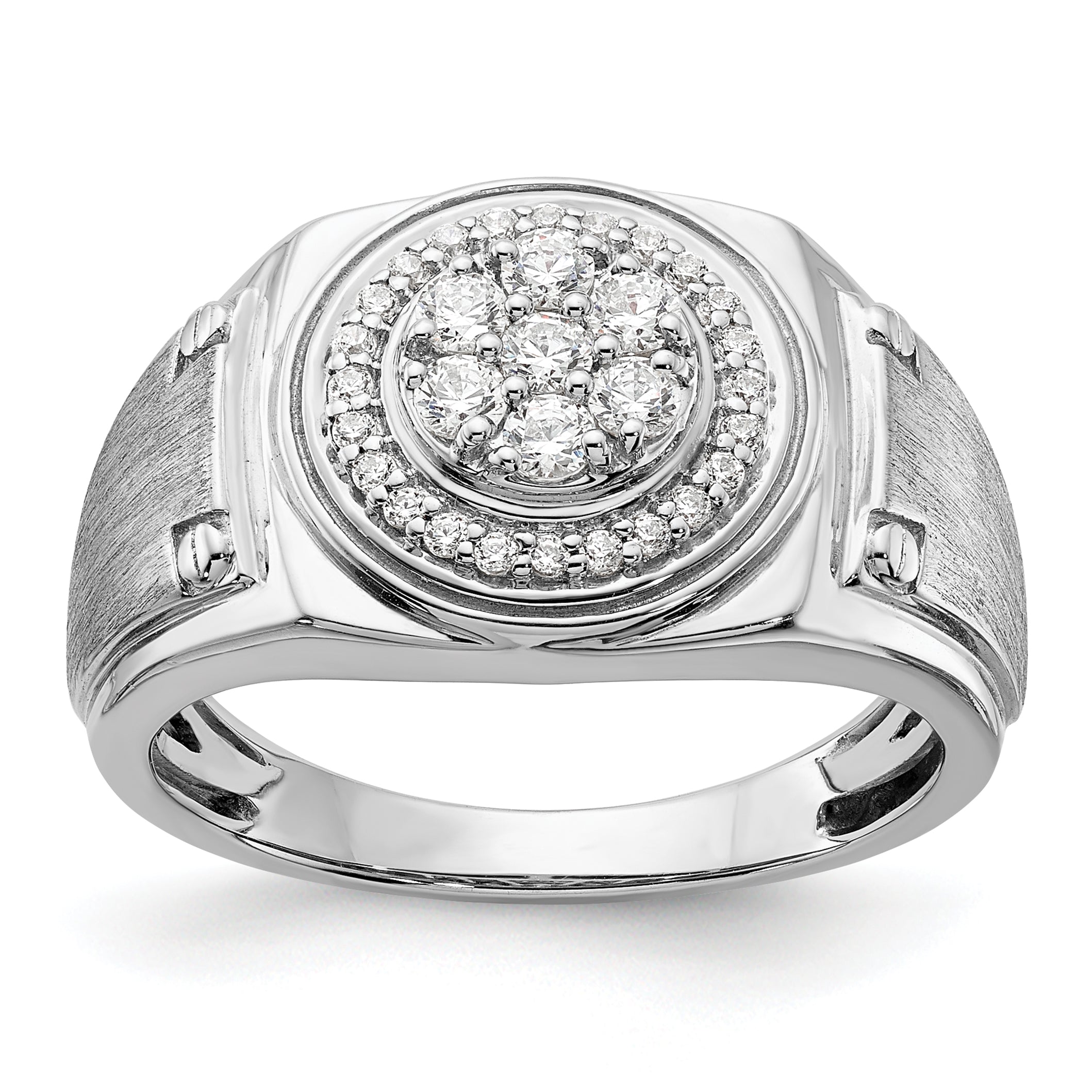 IBGoodman 14k White Gold 1/2 carat Lab Grown Diamond VS/SI+ G+ Complete Men's Ring