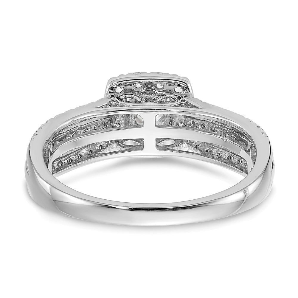 10K White Gold Eternal Promise Lab Grown VS/SI FGH Dia Halo Complete Ring