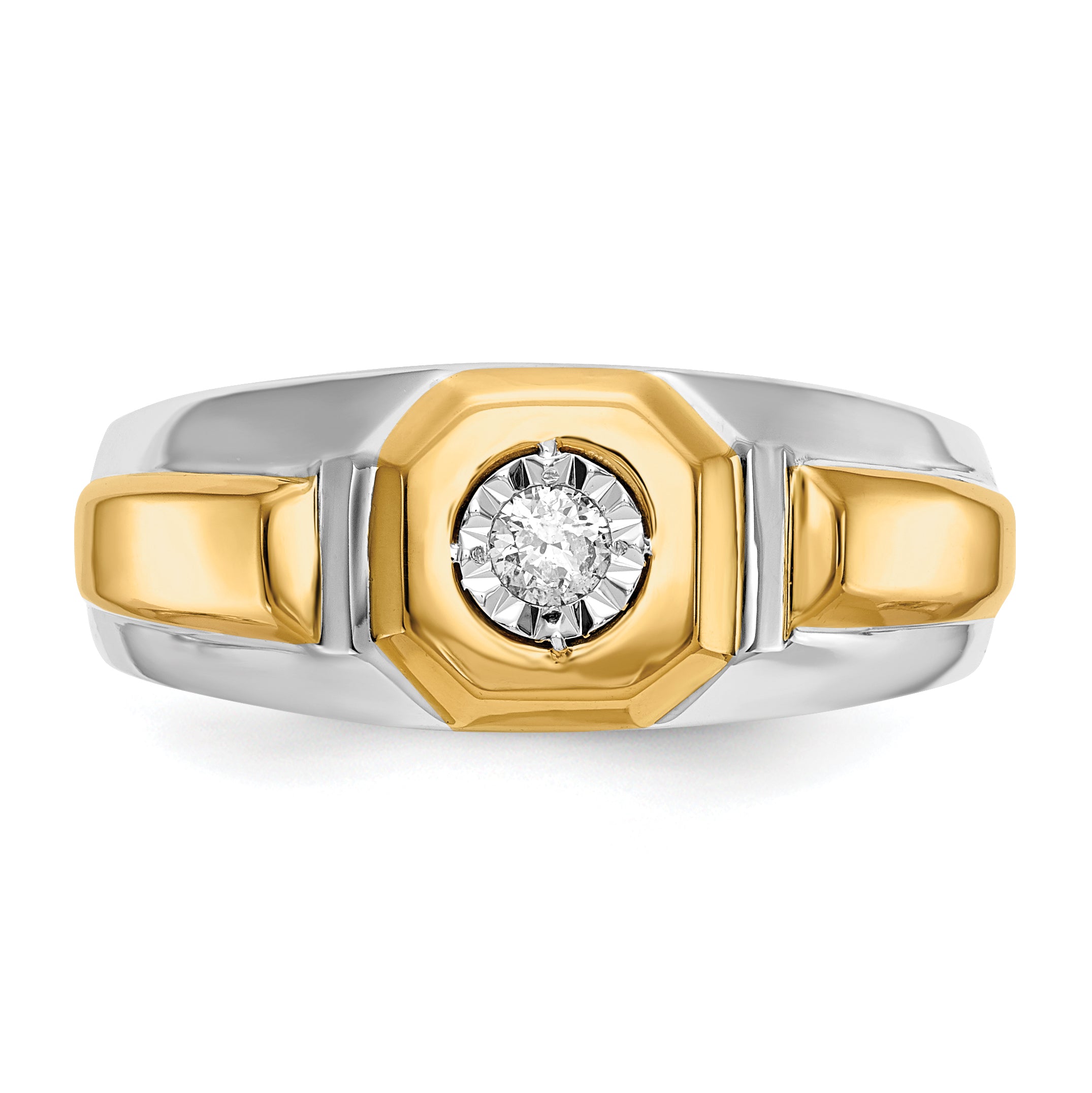 IBGoodman 14k Two-Tone 1/10 carat Lab Grown Diamond VS/SI+ G+ Complete Men's Ring