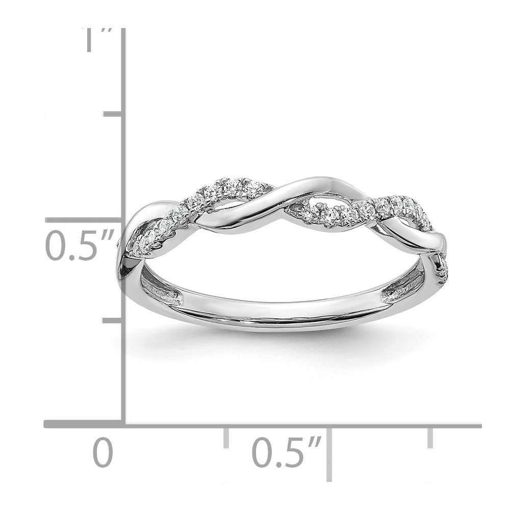 10K White Gold Lab Grown Diamond VS/SI FGH Twist Design Wedding Band