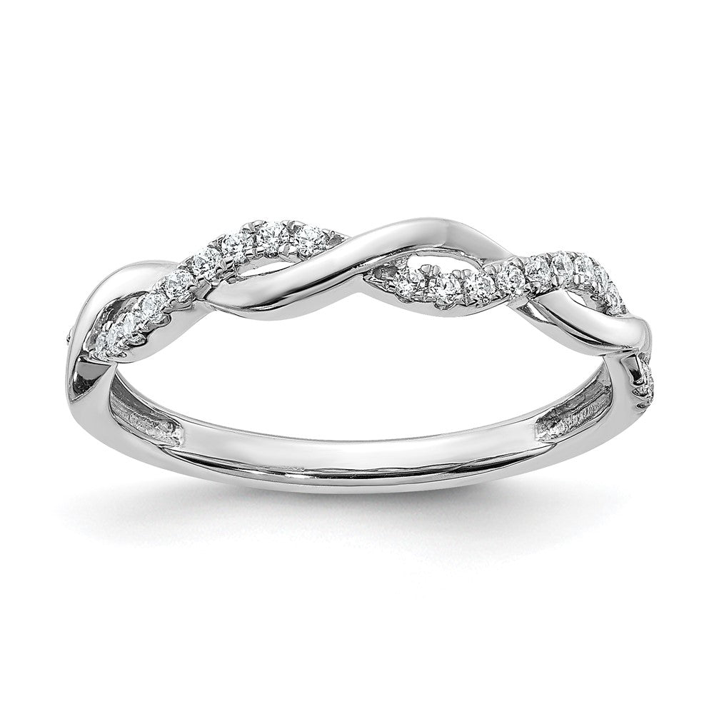 10K White Gold Lab Grown Diamond VS/SI FGH Twist Design Wedding Band