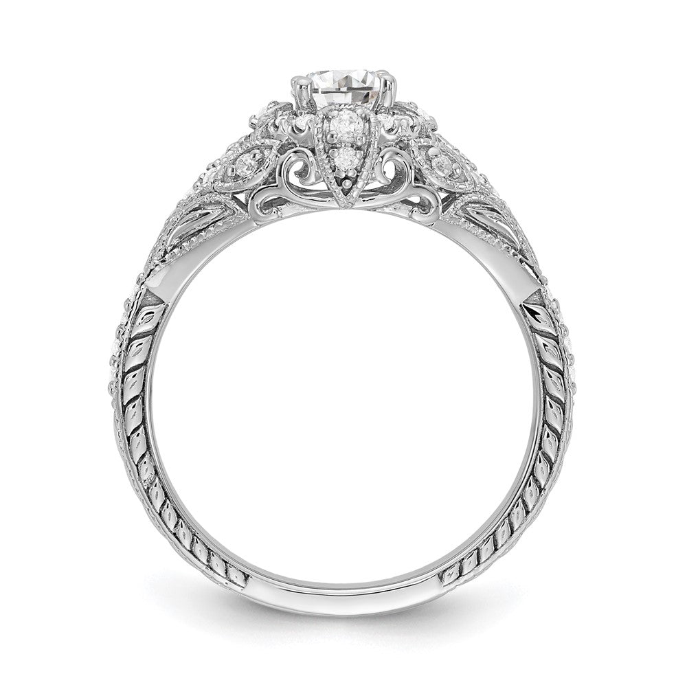 14K White Gold Lab Grown VS/SI FGH Dia Complete Engagement Ring